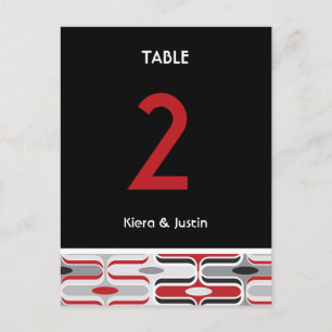 Retro Zig Zag Pattern Modern Art Deco Wedding Tabl Briefkaart