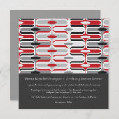 Retro Zig Zag Pattern Modern Art Wedding Invite Kaart (Voorkant / Achterkant)