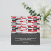 Retro Zig Zag Pattern Modern Art Wedding Invite Kaart (Staand voorkant)