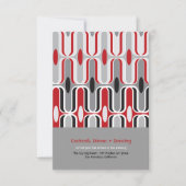 Retro Zig Zag Pattern Modern Art Wedding Reception Kaart (Voorkant)