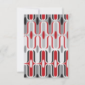 Retro Zig Zag Pattern Modern Art Wedding RSVP Kaartje (Achterkant)