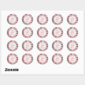 Retro Zig Zag Red Ogee Mod Pattern Wedding Sticker (Vel)