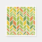 Retro Zig-Zag Sinaasappel & Groene Chevron Servet (Voorkant)