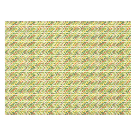 Retro Zig-Zag Sinaasappel & Groene Chevron Tafelkleed (Voorkant (Horizontaal))
