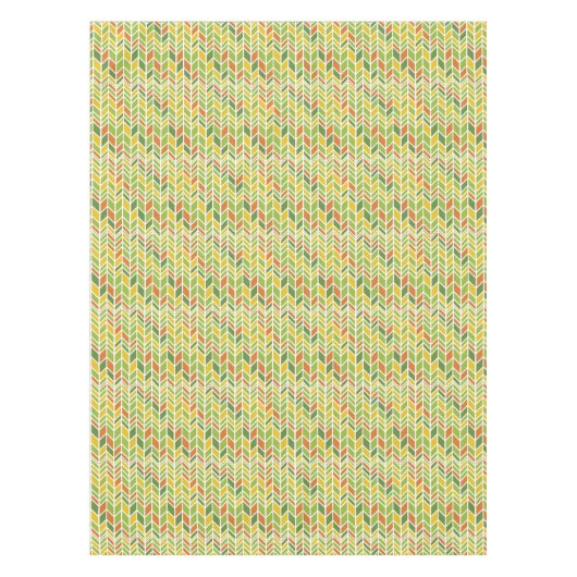 Retro Zig-Zag Sinaasappel & Groene Chevron Tafelkleed (Voorkant)
