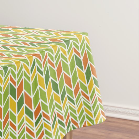Retro Zig-Zag Sinaasappel & Groene Chevron Tafelkleed (Voorbeeld)