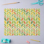 Retro Zig-Zag Sinaasappel & Groene Chevron Tissuepapier (Craft)