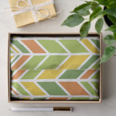 Retro Zig-Zag Sinaasappel & Groene Chevron Tissuepapier (Geschenk)