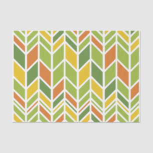 Retro Zig-Zag Sinaasappel & Groene Chevron Tissuepapier