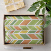 Retro Zig-Zag Sinaasappel & Groene Chevron Tissuepapier (Geschenk)