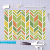 Retro Zig-Zag Sinaasappel & Groene Chevron Tissuepapier (Craft)