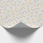 Retro Zigzag and Dots in Teal Mustard and Coral Cadeaupapier (Hoek)
