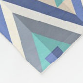 Retro Zigzag Chevron Blauwgroen Blauw Grijze Taupe Fleece Deken (Hoek)