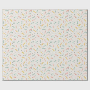 Retro zigzag en stippen in turkoois mosterd en kor cadeaupapier