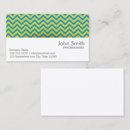 Retro Zigzag Psycholoog Visitekaartje (Voorkant / Achterkant)