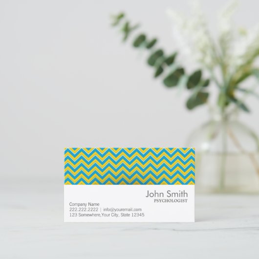 Retro Zigzag Psycholoog Visitekaartje (Staand voorkant)