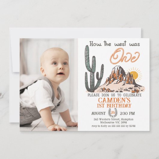 Retro zijfoto Hoe het Westen was een 1e verjaardag Kaart (Voorkant)