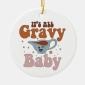 Retro zijn alle jus Baby  Herfst Thanksgiving Keramisch Ornament (Voorkant)