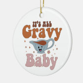 Retro zijn alle jus Baby  Herfst Thanksgiving Keramisch Ornament (Links)