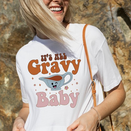 Retro zijn alle jus Baby Herfst Thanksgiving T-shirt