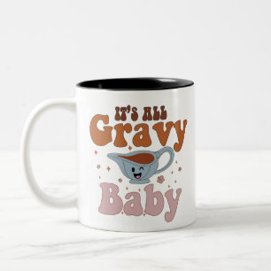 Retro zijn alle jus Baby  Herfst Thanksgiving Tweekleurige Koffiemok