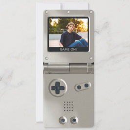 Retro Zilver Handheld Gaming II Verjaardag Kaart