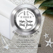 Retro Zilver Vinyl Record Muziek Thema Wedding Arc Acryl Uitnodigingen