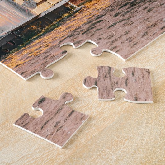 RETRO ZILVEREN CAMPER TRAILER LEGPUZZEL (Zijkant)