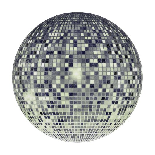 Retro Zilveren Disco Bal Snijplank (Voorkant)