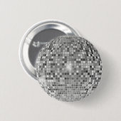 Retro Zilveren Discobal - Glitterende Speld Knoop Ronde Button 5,7 Cm (Voorkant /achterkant)