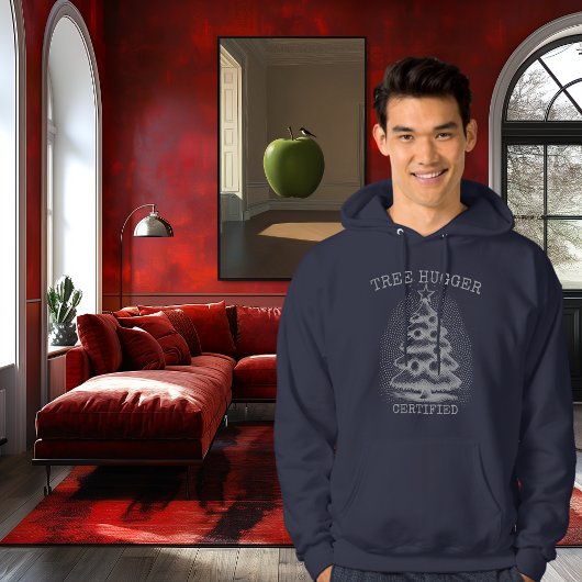 Retro Zilveren Vintage Halftone Kerstboom Hoodie