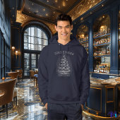 Retro Zilveren Vintage Halftone Kerstboom Hoodie