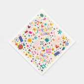 Retro Zingen Gelukkige Verjaardag Servet (Hoek)