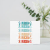 Retro Zingen Vintage Cadeau Briefkaart (Staand voorkant)