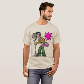 Retro Zingende Expressionisme Kunst Design T-shirt (Voorkant volledig)