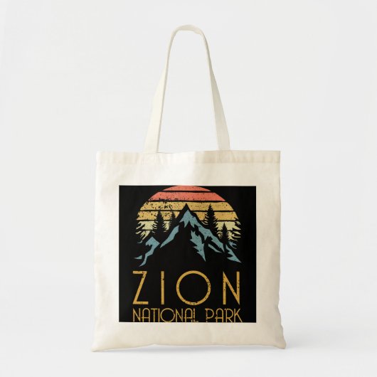  Retro Zion Nationaal Park Tote Bag (Voorkant)