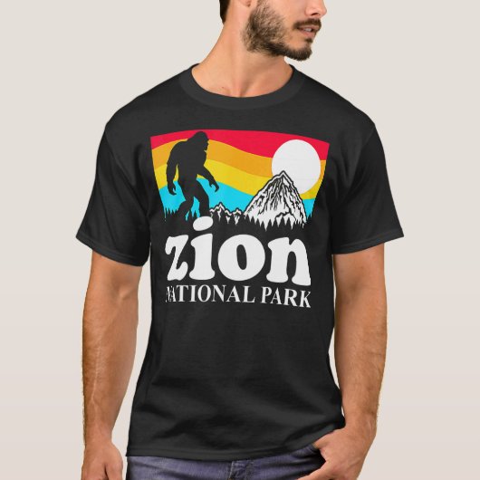 Retro Zion Nationaal Park Utah T-shirt (Voorkant)