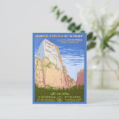  Retro Zion National Park reizen Briefkaart (Staand voorkant)