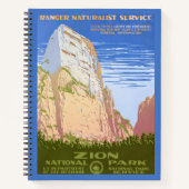  Retro Zion National Park reizen Notitieboek (Voorkant)