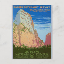 Retro Zion National Park Service Travel Poster