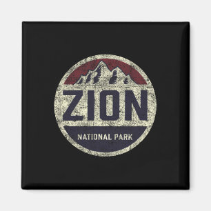 Retro Zion National Park Utah Berg Vrouwen Mannen Magneet