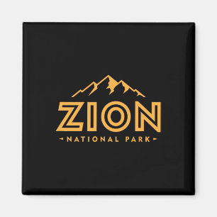 Retro Zion National Park Utah Berg Vrouwen Mannen Magneet