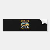 retro Zipline-avontuur bij Zipline Bumpersticker (Voorkant)