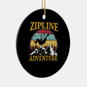  retro Zipline-avontuur bij Zipline Keramisch Ornament (Rechts)