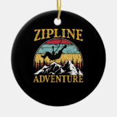  retro Zipline-avontuur bij Zipline Keramisch Ornament (Voorkant)