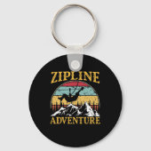 retro Zipline-avontuur bij Zipline Sleutelhanger (Voorkant)