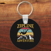 retro Zipline-avontuur bij Zipline Sleutelhanger (Voorkant)