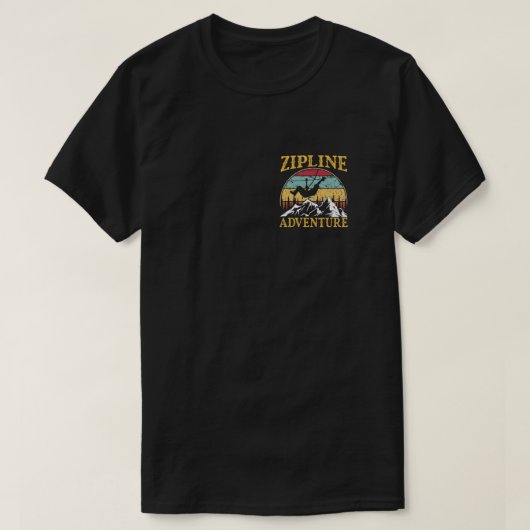 retro Zipline-avontuur bij Zipline T-shirt (Design voorkant)