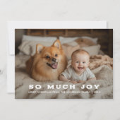 Retro Zo veel vreugde Baby Kerst Grappige hond Fot Feestdagenkaart (Voorkant)