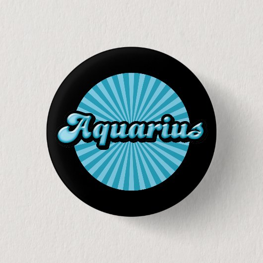 Retro Zodiac Aquarius Button (Voorkant)